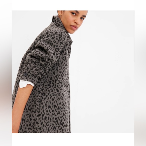 🆕 GAP Women’s Animal Print Shirt Jacket Shacket Coat Outerwear XL 16/18 - Picture 3 of 13